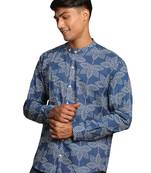Indigo Blue Cotton Ethnic Shirt