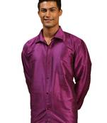 Purple Silk Blend Ethnic Shirt