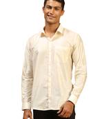 Men'S Cream Viscose Ethnic Shirt
