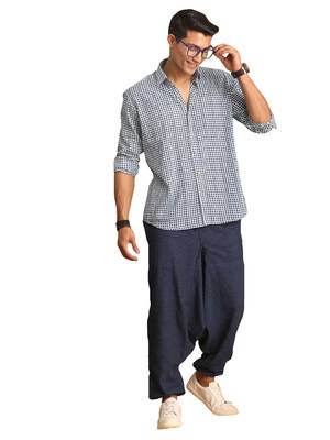 Indigo Blue Cotton Ethnic Shirt 1