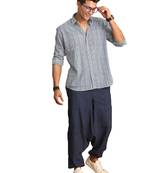 Indigo Blue Cotton Ethnic Shirt