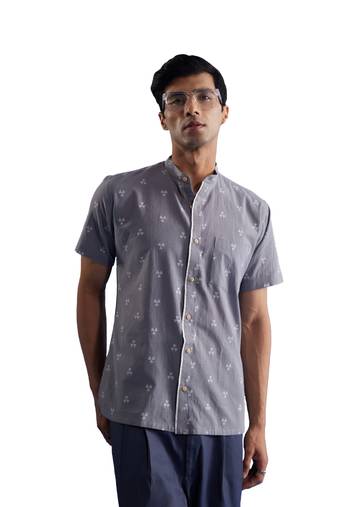 Men'S Gray Cotton Shirt