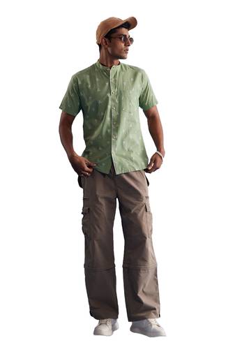 Men'S Green Cotton Shirt
