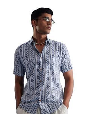 White And Blue Cotton Shirt 1