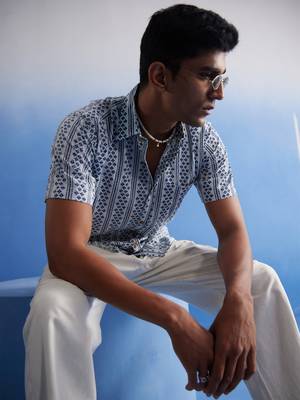 White And Blue Cotton Shirt 2