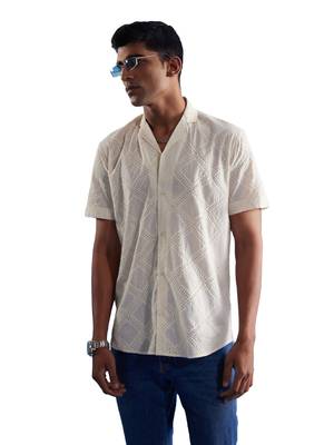Cream Cotton Ethnic Shirt 1