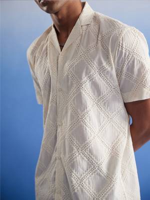 Cream Cotton Ethnic Shirt 4