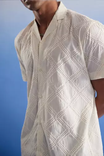 Cream Cotton Ethnic Shirt
