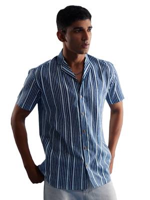 Indigo Blue Cotton Shirt 1