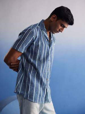 Indigo Blue Cotton Shirt 2