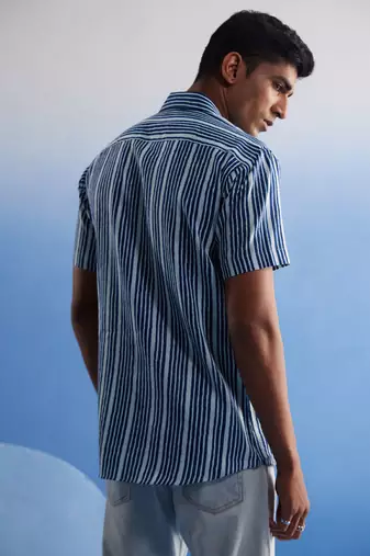 Indigo Blue Cotton Shirt