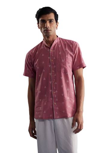 Men'S Pink Cotton Shirt
