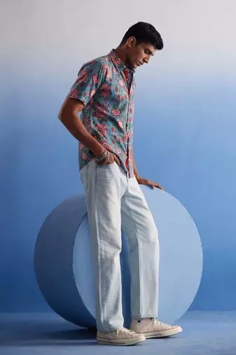 Aqua Cotton Shirt