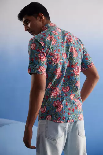 Aqua Cotton Shirt