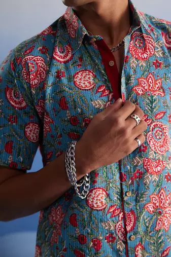 Aqua Cotton Shirt