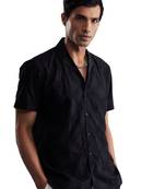 Black Cotton Ethnic Shirt