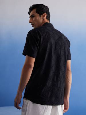 Black Cotton Ethnic Shirt 3