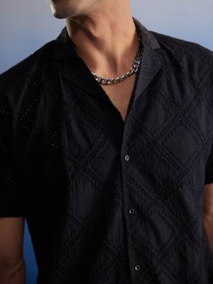 Black Cotton Ethnic Shirt 4