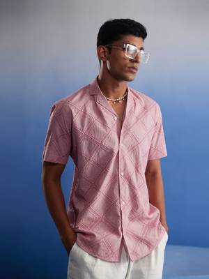 Pink Cotton Ethnic Shirt 2