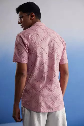 Pink Cotton Ethnic Shirt