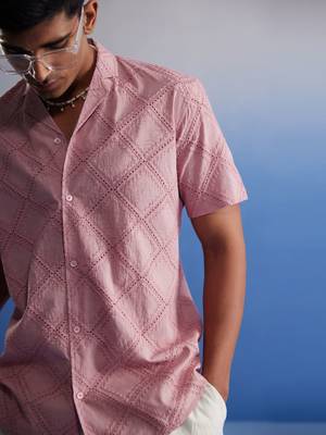 Pink Cotton Ethnic Shirt 4