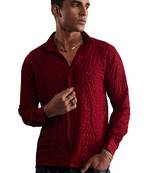 Maroon Georgette Ethnic Shirt