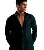 Green Georgette Ethnic Shirt