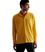 Yellow Rayon Ethnic Shirt
