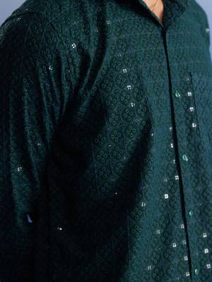 Green Rayon Ethnic Shirt 4
