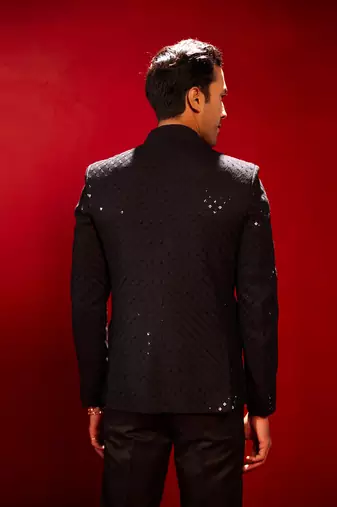 Black Schiffli Jodhpuri