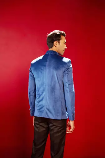 Navy Blue Velvet Jodhpuri