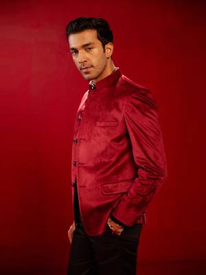 Maroon Velvet Jodhpuri 2