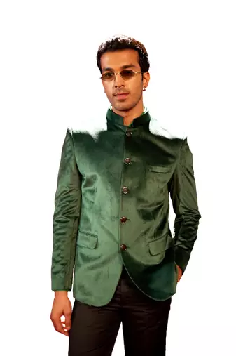 Men'S Green Velvet Jodhpuri