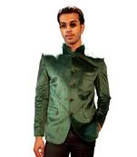 Men'S Green Velvet Jodhpuri