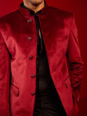 Maroon Velvet Jodhpuri 4
