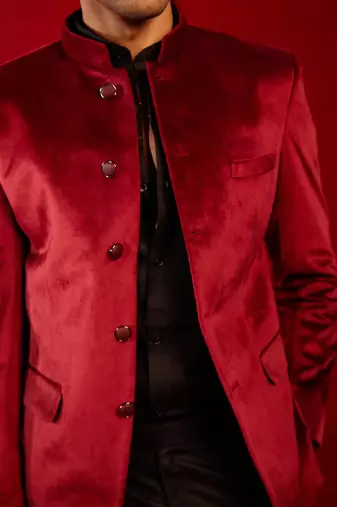 Maroon Velvet Jodhpuri