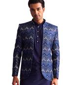 Blue Silk Blend Jodhpuri