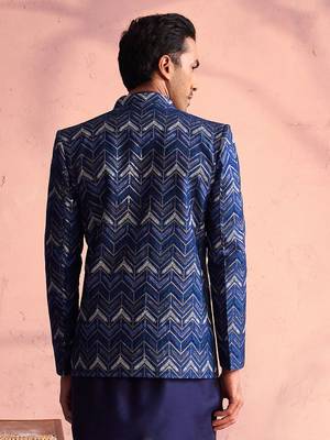 Blue Silk Blend Jodhpuri 3