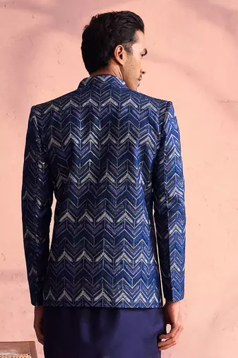 Blue Silk Blend Jodhpuri