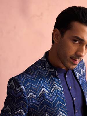Blue Silk Blend Jodhpuri 4