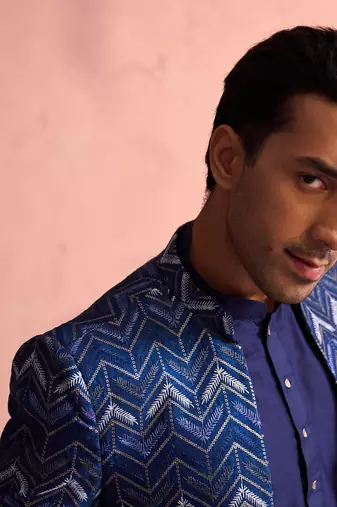 Blue Silk Blend Jodhpuri