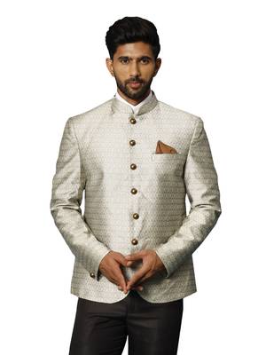 Men'S Beige Silk Blend Jodhpuri 1