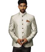 Men'S Beige Silk Blend Jodhpuri