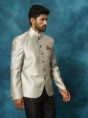 Men'S Beige Silk Blend Jodhpuri 2