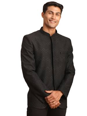 Black Silk Blend Jodhpuri 1