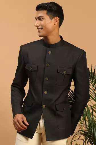 Black Silk Blend Jodhpuri