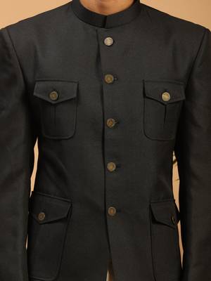 Black Silk Blend Jodhpuri 4
