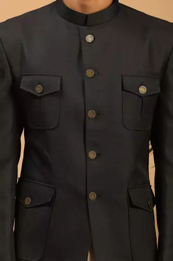 Black Silk Blend Jodhpuri