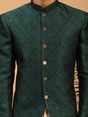 men's green silk blend jodhpuri 4