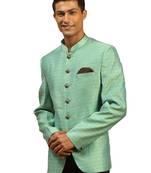 Men'S Green Silk Blend Jodhpuri